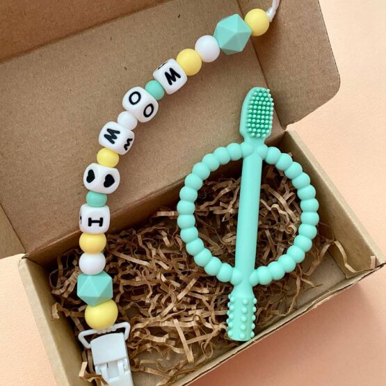 Держатель с прорезывателем, мятный